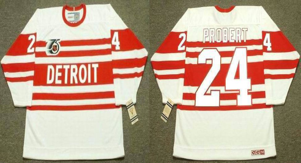2019 Men Detroit Red Wings #24 Probert White CCM NHL jerseys1